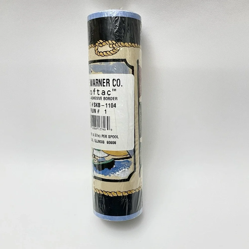 NEW The Warner Company Softac Nautical Sailboat Wallpaper Border 5 Yards x 6.75